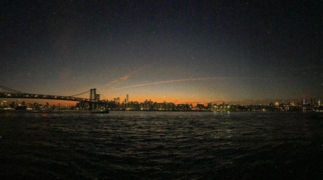 Before the night falls in New York City